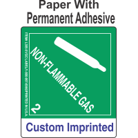 Non-Flammable Gas Class 2.2 Custom Imprinted Shipping Name Paper Labels