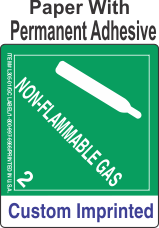 Non-Flammable Gas Class 2.2 Custom Imprinted Shipping Name Paper Labels