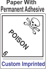 Poison Class 6.2 Custom Imprinted Shipping Name Paper Labels