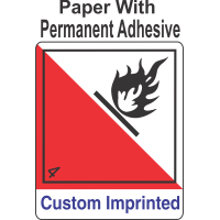 Spontaneously Combustible Class 4.2 Custom Imprinted Shipping Name Paper Int Wordless Labels