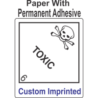 Toxic Class 6.1 Custom Imprinted Shipping Name Paper Labels