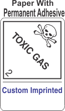Toxic Gas Class 2.3 Custom Imprinted Shipping Name (Extended) Paper Labels