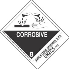Amines, Liquid Corrosive, N.O.S. UN2735, PGII