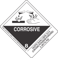 Caustic Alkali Liquid, N.O.S. (Contains Potassium Hydroxide) 8, UN1719, PGII