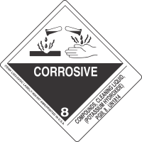 Compounds, Cleaning Liquid, (Potassium Hydroxide) PGIII, 8 UN1814