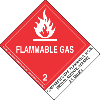 Compressed Gas, Flammable, N.O.S.(Methyl Acetate, Hexane) 2.1, UN1954