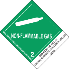 Compressed Gas, N.O.S., 2.2 (Contains Fluorinated Hydrocarbon, Nitrogen) UN1956