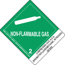 Compressed Gas, N.O.S. (Bromotrifluoromethane, Nitrogen) UN1956