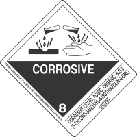 Corrosive Liquid, Acidic, Organic, N.O.S. (5 Chloro 2 Methyl 4 Isothiazolin 3 One) UN3265