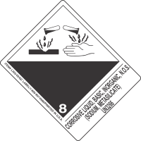 Corrosive Liquid, Basic, Inorganic, N.O.S. (Sodium, Metasilicate) UN3266