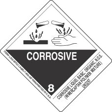 Corrosive Liquid, Basic, Organic, N.O.S. (W/Mercaptan Polymer Mixture) UN3267