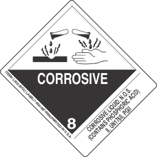 Corrosive Liquid, N.O.S. (Contains Phosphoric Acid) 8, UN1760, PGII