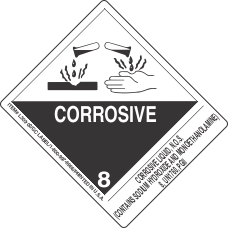 Corrosive Liquid, N.O.S. (Contains Sodium Hydroxide And Monoethanolamine) 8, UN1760, PGII