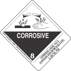 Corrosive Liquid, N.O.S. (Contains Sodium Metasilicate) 8, UN1760, PGII