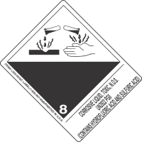 Corrosive Liquid, Toxic, N.O.S. UN2922 PGII (Contains Hydrofluoric Acid And Sulfuric Acid)