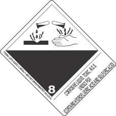 Corrosive Liquid, Toxic, N.O.S. UN2922 PGII (Contains Hydrofluoric Acid And Sulfuric Acid)