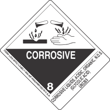 Corrosive Liquids, Acidic, Organic, N.O.S. (Glycolic Acid) UN3265