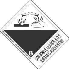 Corrosive Liquids, N.O.S. (Organic Acid) UN1760