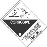 Corrosive Solid, Acidic, Organic N.O.S. (Citric Acid, Ethylene Diamine Tetraacetic Acid, Sodium Salt) 8, UN3261, PGII