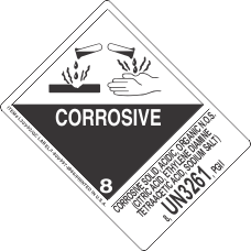 Corrosive Solid, Acidic, Organic N.O.S. (Citric Acid, Ethylene Diamine Tetraacetic Acid, Sodium Salt) 8, UN3261, PGII