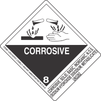 Corrosive, Solid, Basic, Inorganic, N.O.S. (Sodium Hydroxide Disodium, Metasilicate) UN3262