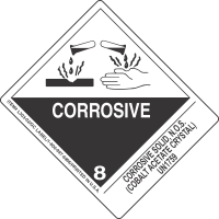 Corrosive Solid, N.O.S. (Cobalt Acetate Crystal) UN1759