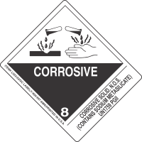 Corrosive Solid, N.O.S. (Contains Sodium Metasilicate) UN1759 PGII