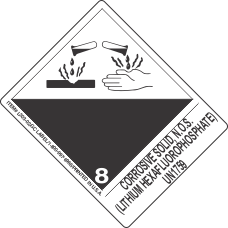 Corrosive Solid, N.O.S. (Lithium Hexafluorophosphate) UN1759