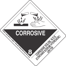 Corrosive Solids, N.O.S. (Contains Sodium Hydroxide) UN1759
