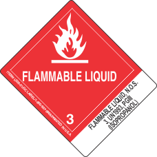 Flammable Liquid, N.O.S. 3, UN1993, PGIII (Isopropanol)