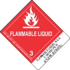 Flammable Liquid, N.O.S. 3, UN1993 PGIII (Xylene, Butanol)