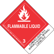 Flammable Liquids, N.O.S. (Isoproplyl Alcohol, Methanol) 3, UN1993, PGIII