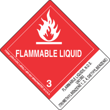 Flammable Liquids, N.O.S. UN1993 (Trimethylbenzene 1, 2, 4, Diethylbenzene)