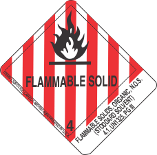 Flammable Solids, Organic, N.O.S. (Stoddard Solvent) 4.1, UN1325, PGIII