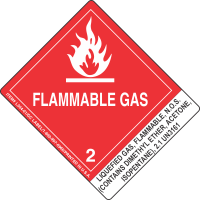 Liquefied Gas, Flammable, N.O.S.(Contains Dimethyl Ether, Acetone, Isopentane), 2.1 UN3161