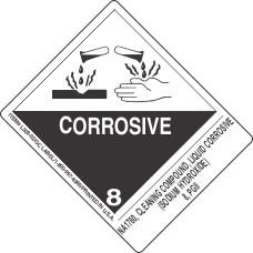 NA1760, Cleaning Compound, Liquid Corrosive (Sodium Hydroxide) 8, PGII