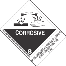 NA1760, Compounds, Cleaning Liquid, Corrosive (Phosphoric Acid, Nitric Acid) 8, PGII