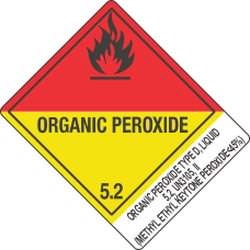 Organic Peroxide Type D, Liquid 5.2, UN3105, II (Methyl Ethyl Keytone Peroxide<45%)