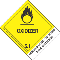 Oxidizing Liquid, Corrosive N.O.S. UN3139 PGIII