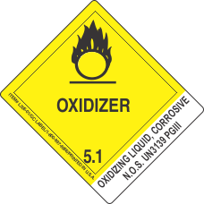 Oxidizing Liquid, Corrosive N.O.S. UN3139 PGIII