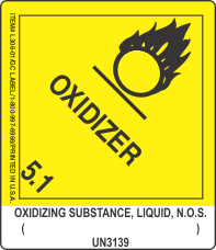 Oxidizing Substance, Liquid, N.O.S. ( ) UN3139