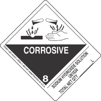 Sodium Hydroxide Solution UN1824 Total Net Qty ___________l