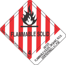 UN1325 Flammable Solids, Organic, N.O.S. (Isopropanol), 4.1, PGII