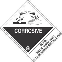 UN1719, Caustic Alkali Liquid, N.O.S. (Potassium Borate), 8, PGIII