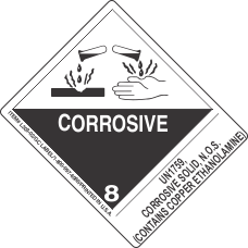 UN1759, Corrosive Solid, N.O.S. (Contains Copper Ethanolamine)