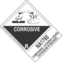 UN1760 Compounds, Cleaning Liquids (Potassium Hydroxide)