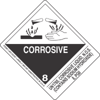 UN1760, Corrosive Liquid, N.O.S. (Contains Sodium Hydroxide) 8, PGII