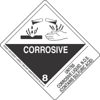 UN1760 Corrosive Liquid, N.O.S. (Contains Sulfuric Acid)