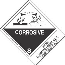 UN1760 Corrosive Liquids, N.O.S. (Hydrochloric Acid)