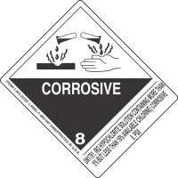 UN1791, (RQ Hypochlorite Solution Containing More Than 5 Per Cent But Less Than 16 Per Cent Available Chlorine) Corrosive 8, PGII